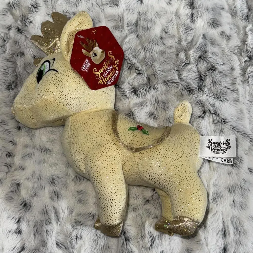 BNWT‎ 14” Santa’s Classic Reindeer Plush Collection Gold Sparkle Donner Xmas
